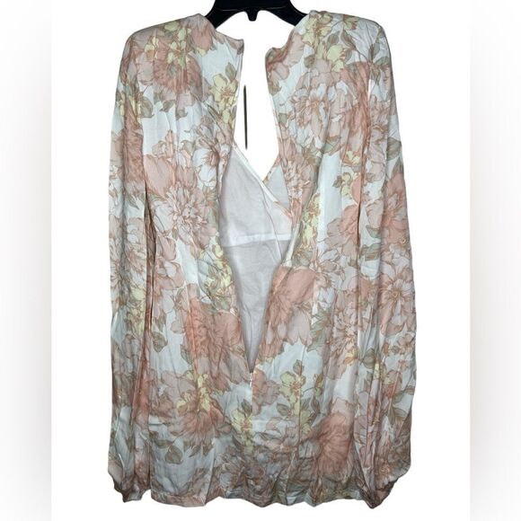 Rumer The Label x Revolve Pink/Cream Isola Floral Resortwear Mini Dress Medium - Picture 4 of 12